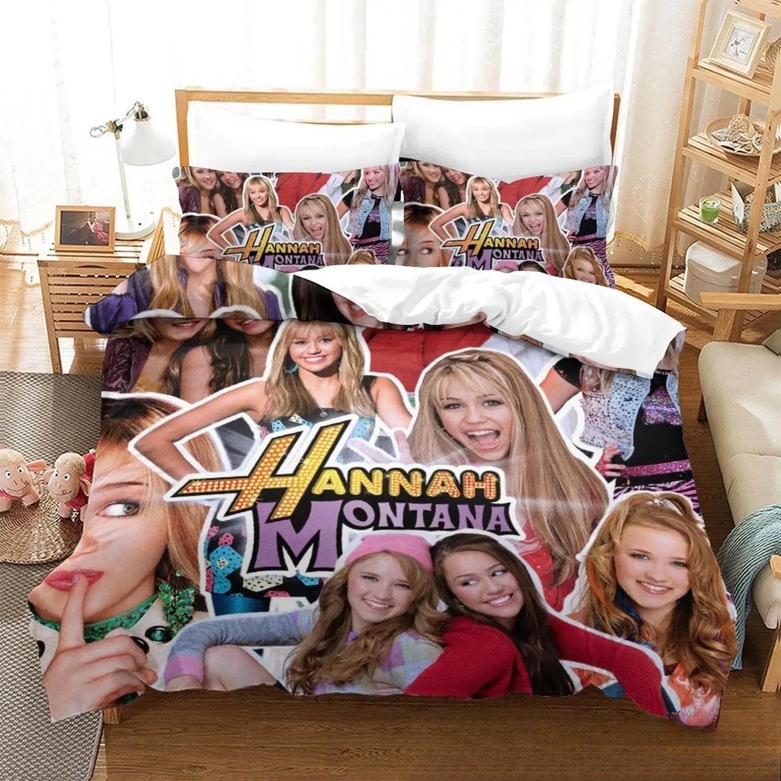3D Print Hannah Montana All Season Duvet Cover Bedding Comforter sets Soft Quilt Cover and Pillowcases Single/Double/Queen/King 140x200cm 2pcs