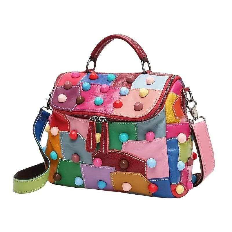 Leisure Women's Bag - Fashionable Sheepskin Messenger Bag, Spacious Sewn Shoulder Messenger Handbag, Unique Color Summer Women's Bag