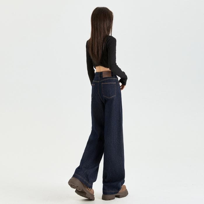 Women's Wide-leg Jeans for Women In Autumn and Winter High Waist Slim Loose Floor Pants for Women In Autumn Wide-leg Trousers for Women In Autumn XXL