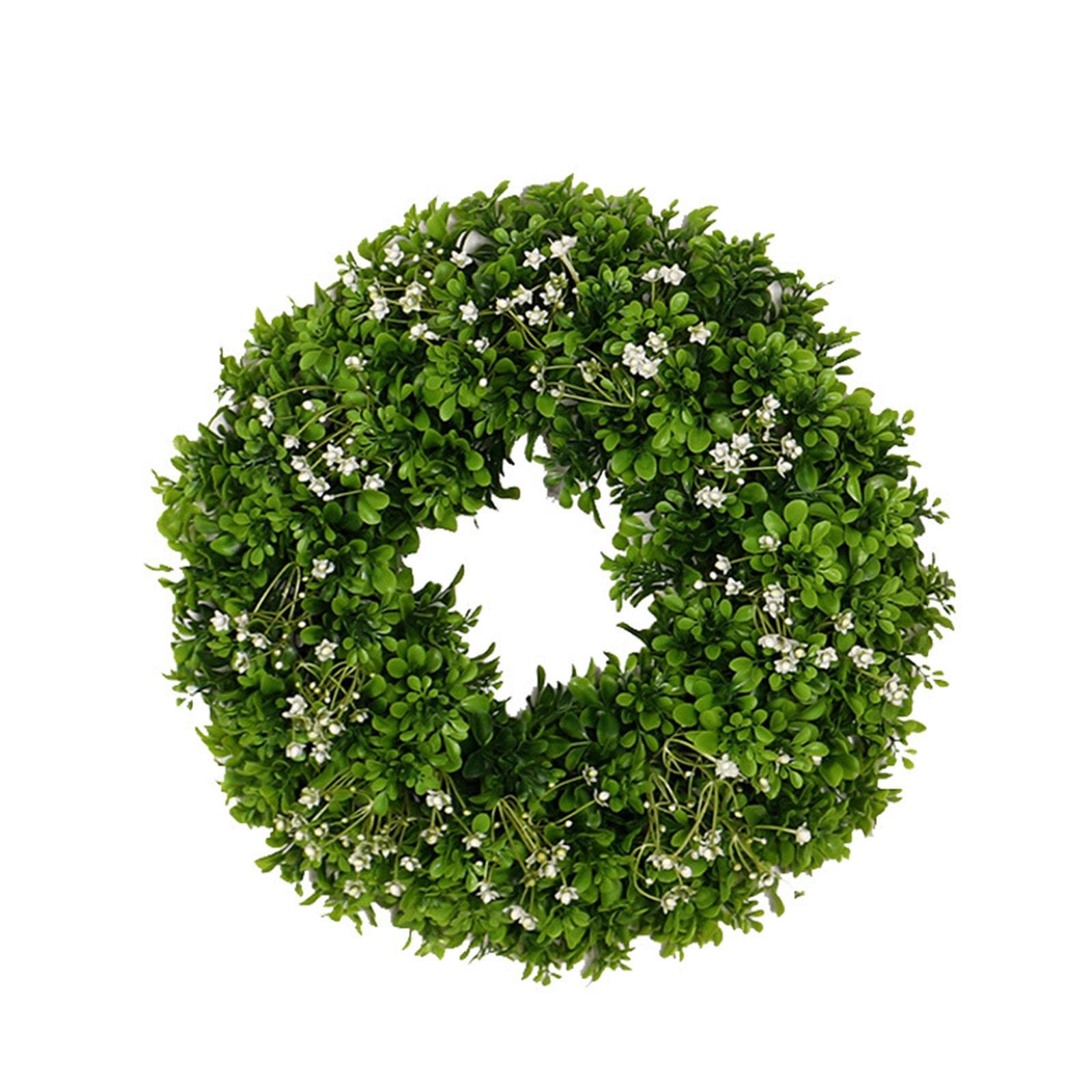 Green Leaf Wreath Decorative Door Wreath Artificial Spring Wreath Home Decoration 40x40x10cm
