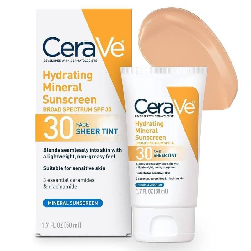 Cerave Physical Sunscreen Moisturizing Cream With Tinted Finish Spf30 For All Skin Types