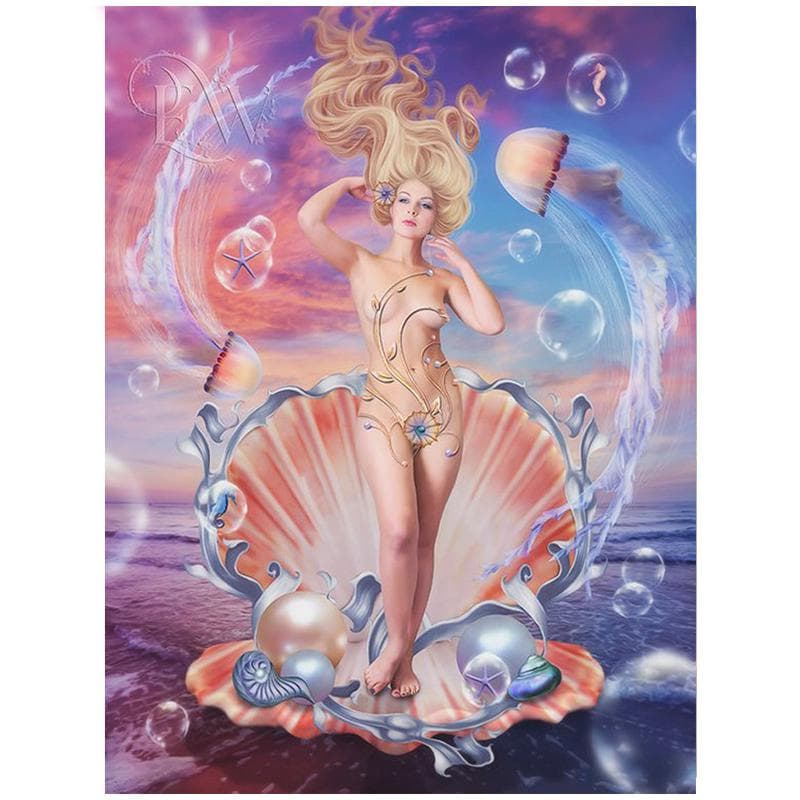 Diamond Painting Cross Stitch Aphrodite Greek Goddess Mosaic 5D Needlework Diamond Embroidery 20X30CM
