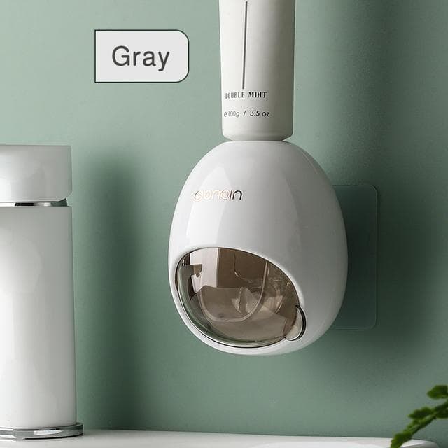 1Pcs Fully Automatic Toothpaste Squeezing Tool Wall Mounted Household Use Stand Tube Press Toothpaste Squeezer for Bathroom Accessories grey