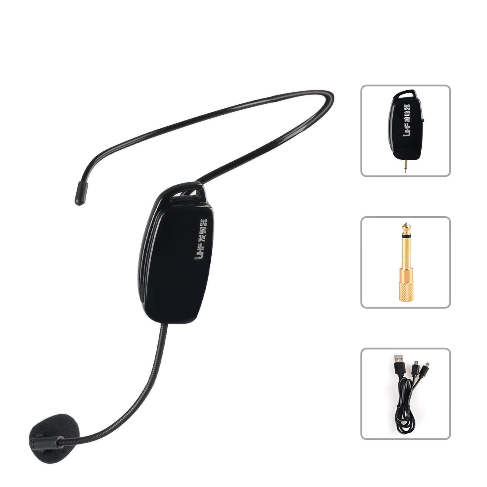 Wireless Microphone Headset 2 in 1 Headset and Handheld Wireless Mic for Voice Amplifier Stage UHF (Upgraded Version)