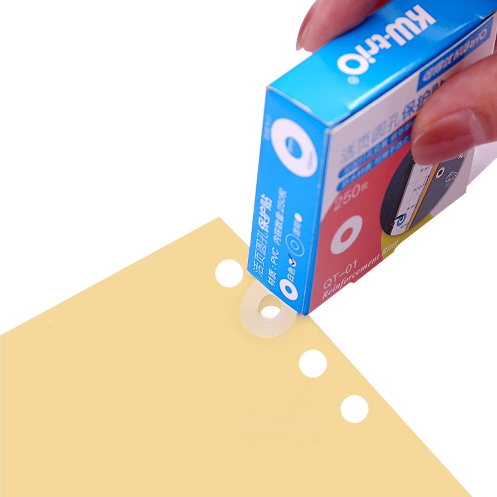 KW-trio Loose-Leaf Paper Hole Reinforcement Labels Round Stickers Self-Adhesive Hole Punch transparent