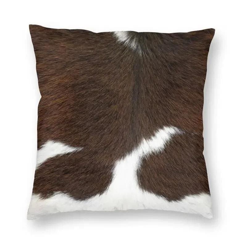 Faux Fur Modern Cowhide Texture Pillowcover Decoration Animal Hide Pattern Skin Leather Cushion Cover Throw Pillow Printing 50x50cm