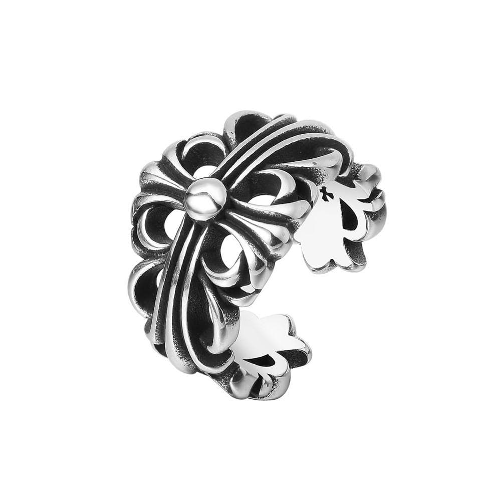 Personalized Retro Cross Men's Titanium Steel Ring 10