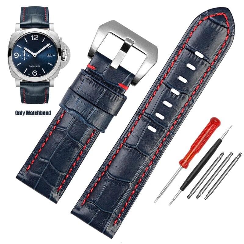 High quality Waterproof Watch band For Panerai PAM688 441/1313 Cowhide Leather Men's blue Watch Strap accessories 22MM 24mm 26mm 24mm