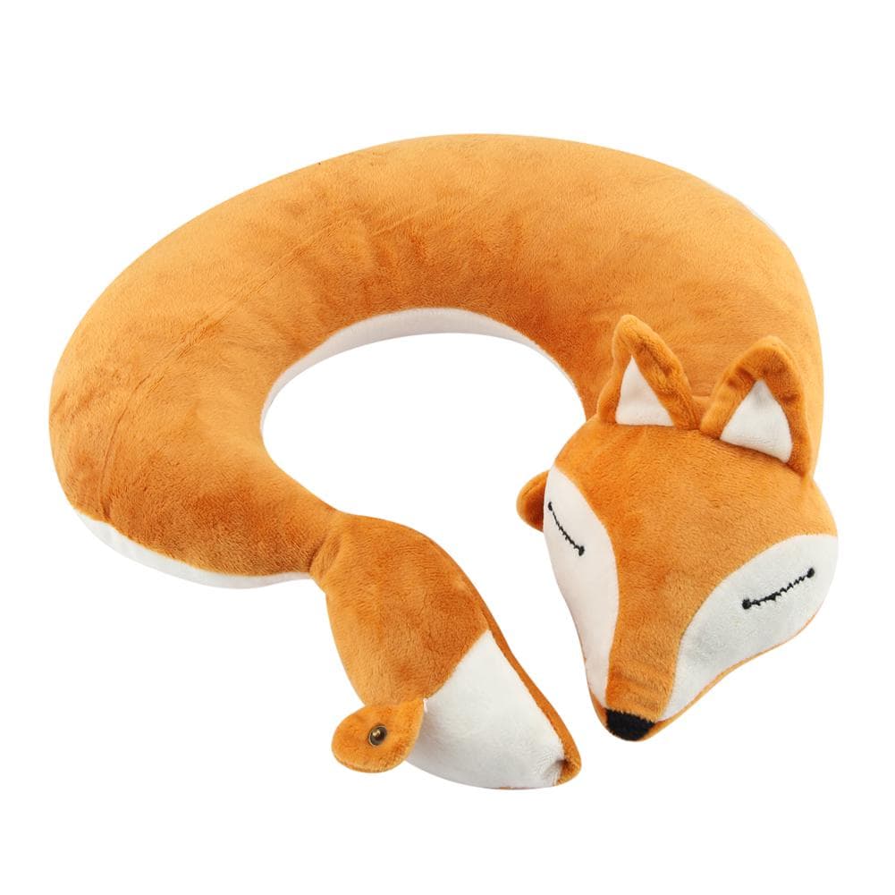 Fox Shape Travel Neck Pillow Soft Air U Shape Health Pillow (Brown Fox)