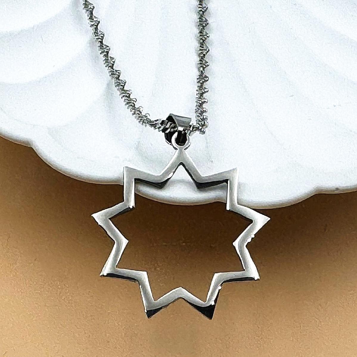 Bahai Faith Nine Pointed Star Pendant Jewelry For Women Men