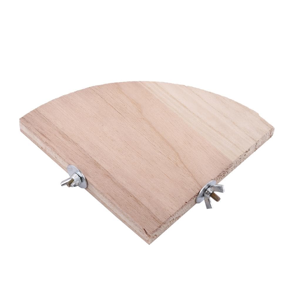 Bird Cage Perch Stand Platform Wooden Fan Shape Parrot Hamster Small Animal Pet Budgie Toy