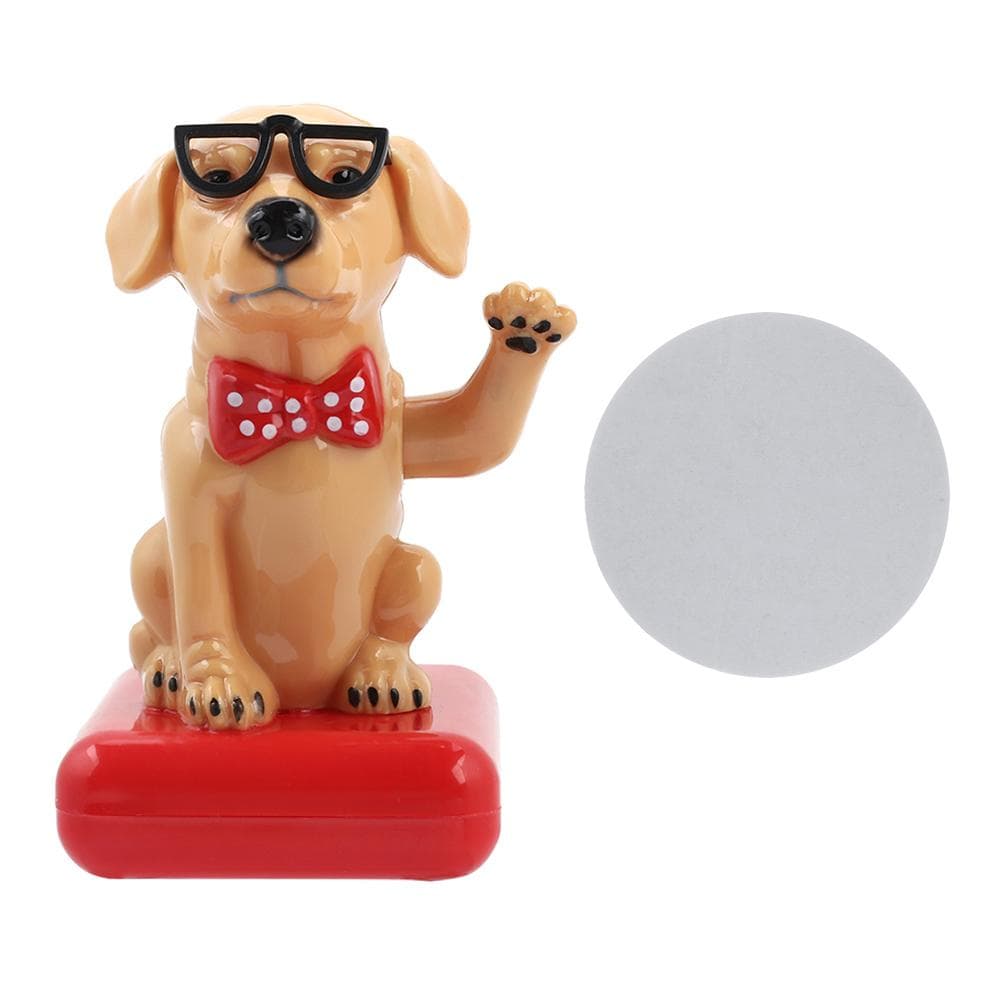 Solar Powered Swing Waving Dog Adorable Home Decor Car Accessories Table Ornament(#1)