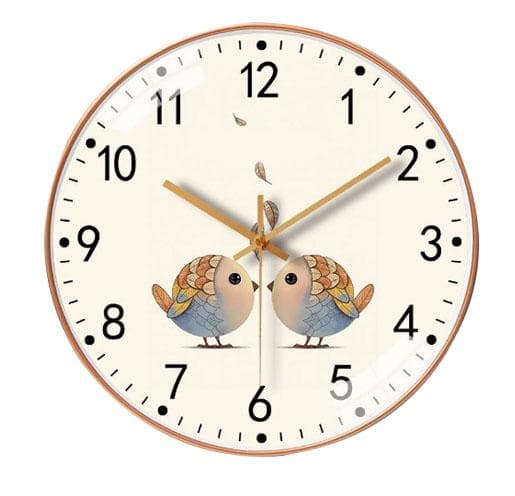 Wall Clock Non Ticking 8in Simple Style Quartz Movement Home Decoration for Bedroom Living Room