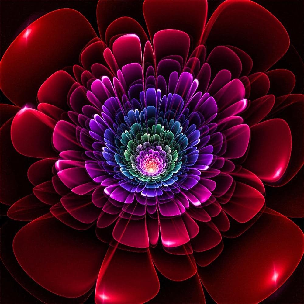 Diamond Painting Round Drill Rhinestones Pictures Diamond Embroidery Large Red Flower Cross Stitch 30x30CM