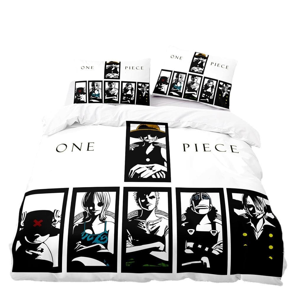 ONE PIECES Bedding Set Monkey D.Luffy Duvet Cover 3D Printing Quilt Cover Pillowcase Kids Boys Teenagers Gift 135x200cm-2pcs