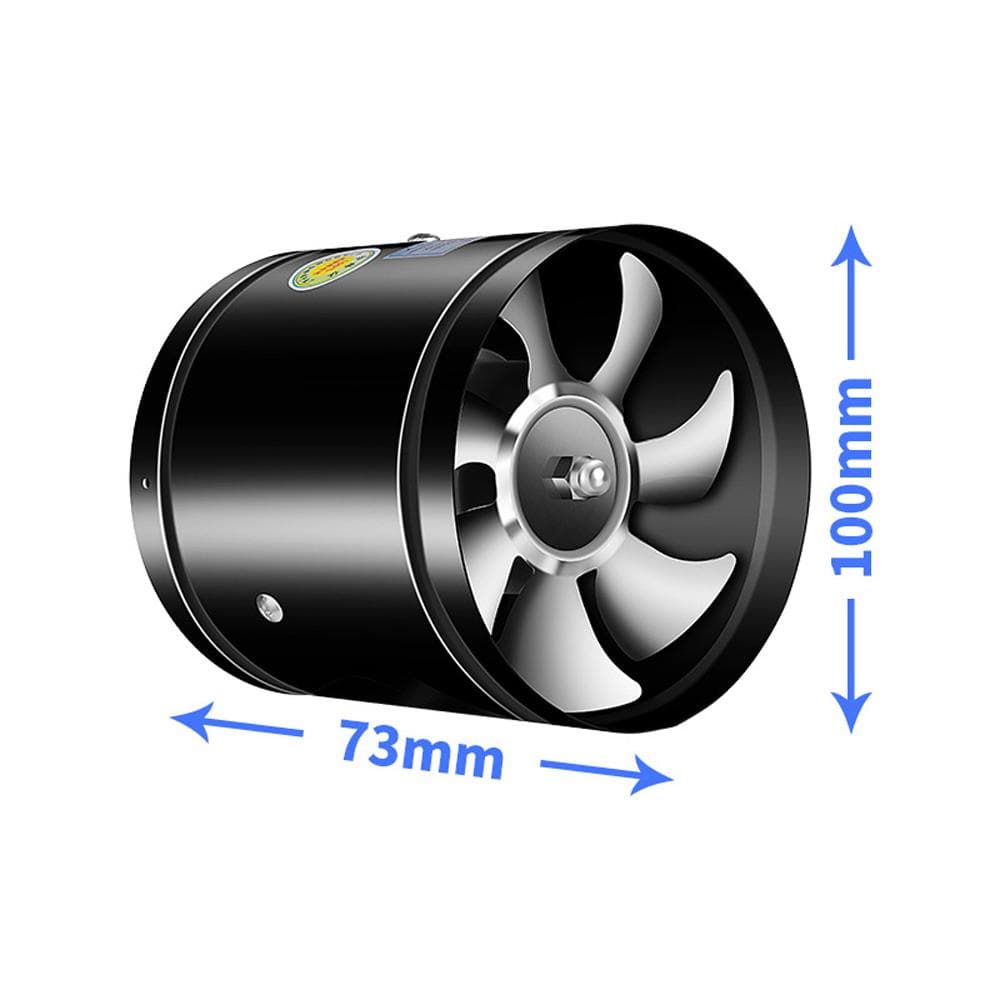 Round Inline Booster Duct Fan Exhaust Ventilation Fan with Low Noise for Kitchens, Bathrooms, 4 Inch black