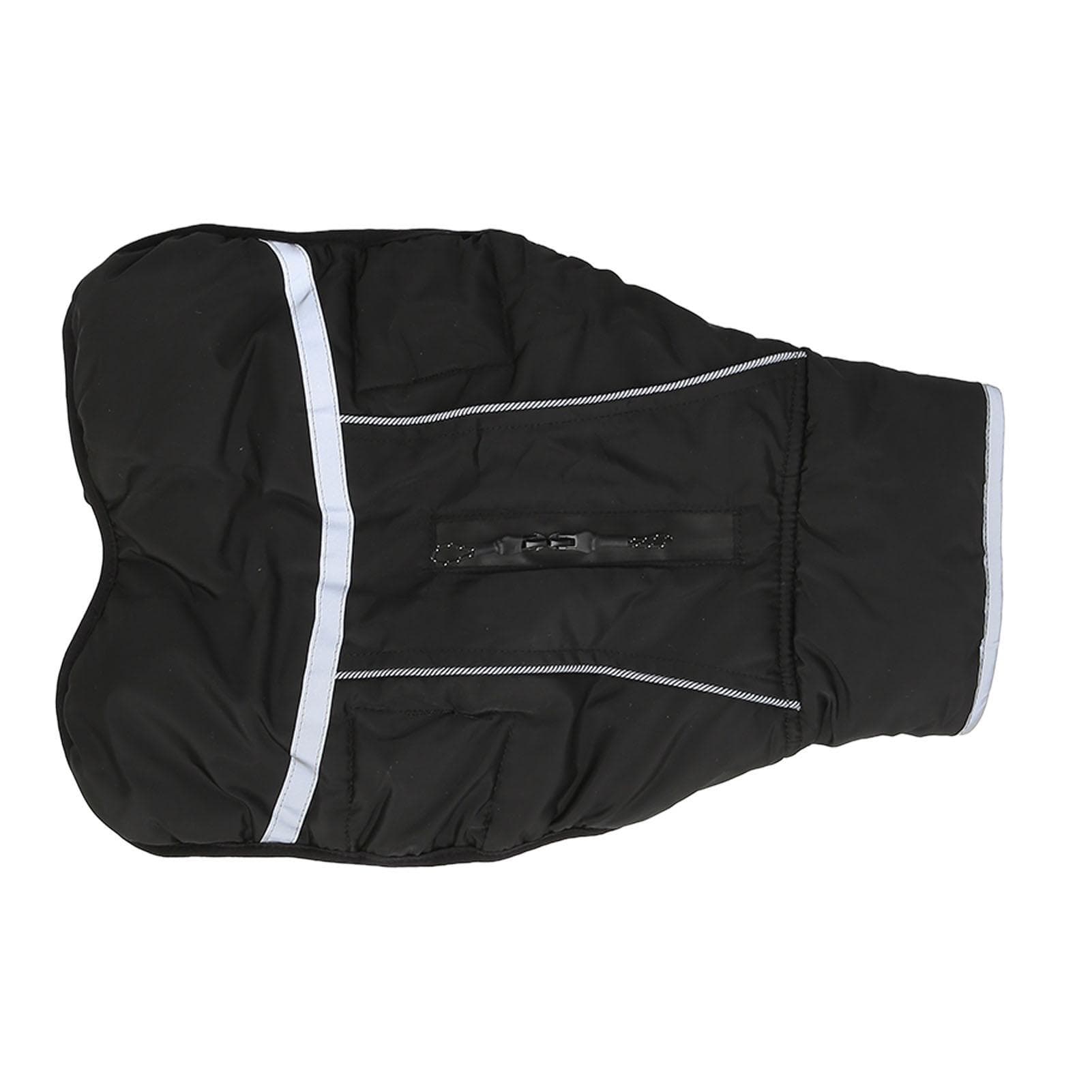 Pet Plush Collar Warm Jacket Cotton Reflective Waterproof Loose Dog Autumn Winter Coat for Small XL black