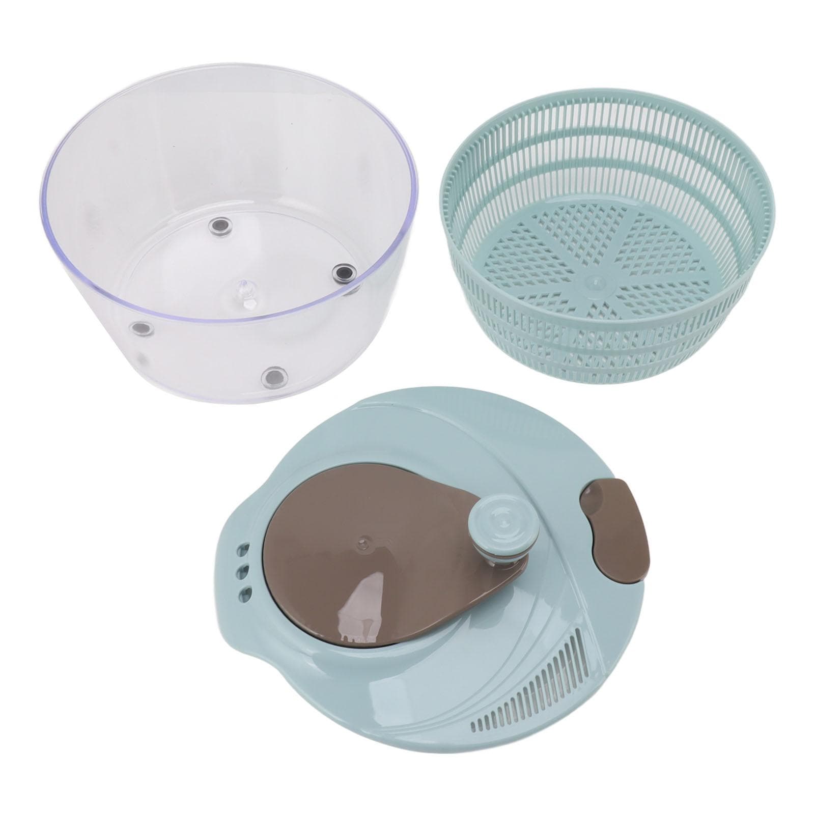 Salad Spinner Plastic Time Saving Fast Mixing Washable Rotatable Veggie Washer for Kitchen Blue blue