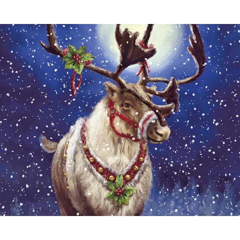 5d Diy Diamond Embroidery Christmas Deer Diamond Painting Cross Stitch Full Round Drill Rhinestone 20X30CM