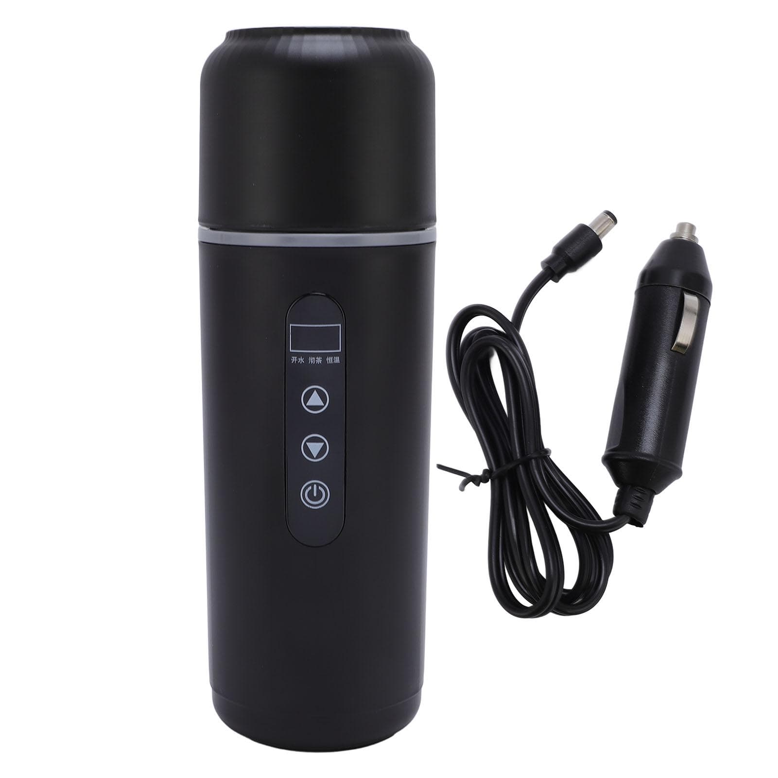 Portable Car Heating Cup 500ml Travel Electric Kettle 12V 24V Portable Water Boiler Heated Cup for L black