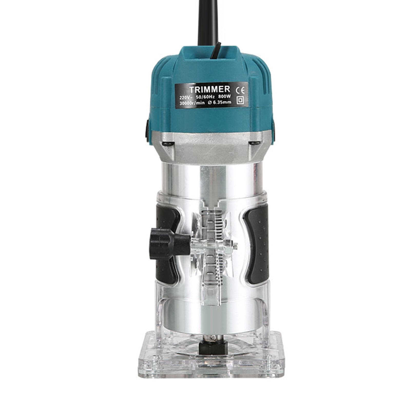 800W 30000r/min Multifunctional Electric Wood Trimmer Wood Router Laminate Trimmer Professional US Plug blue