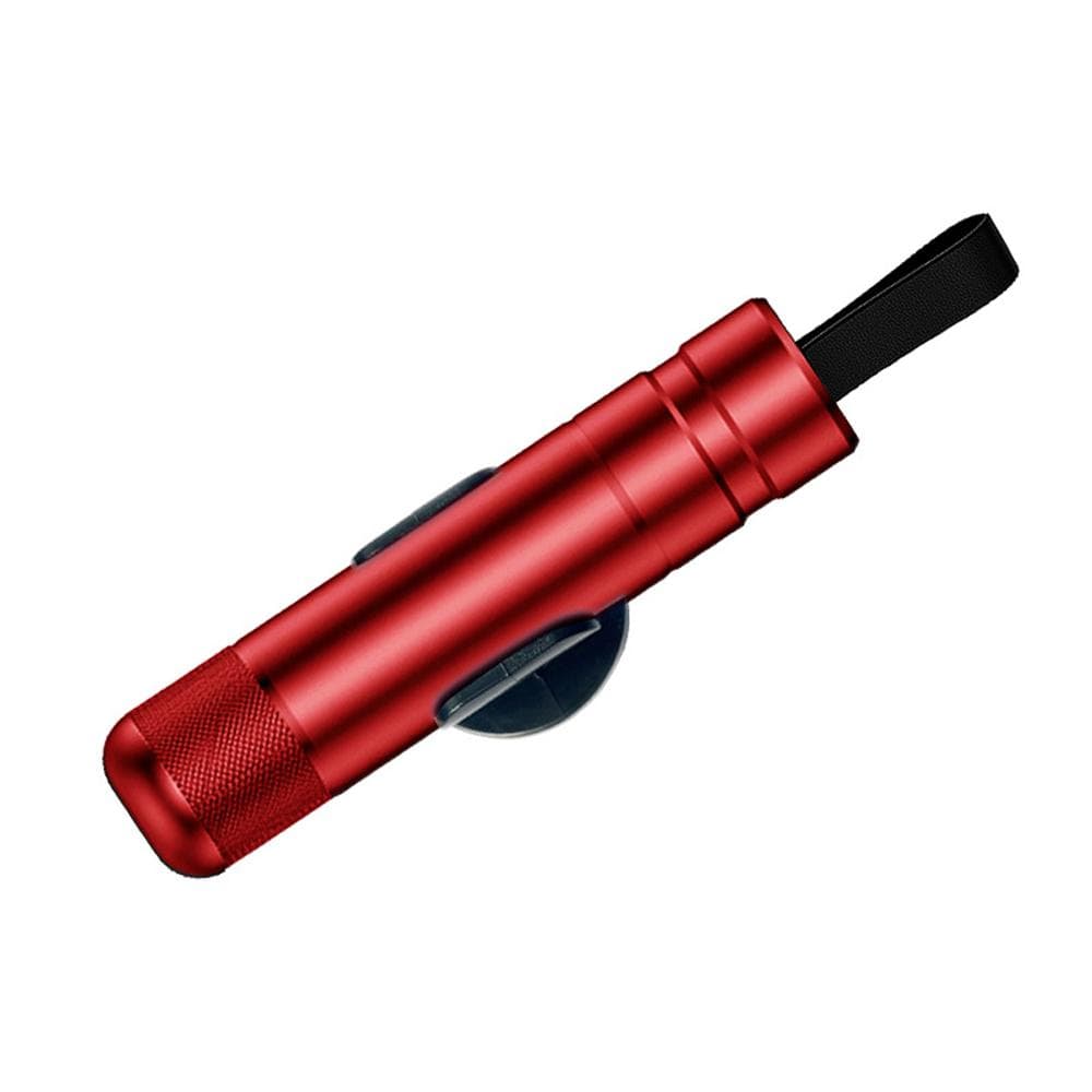 Car Safety Hammer Aluminum Alloy Safe Hammer Glass Breaker Multi-purpose Seat Belt Cutter Vehicle red