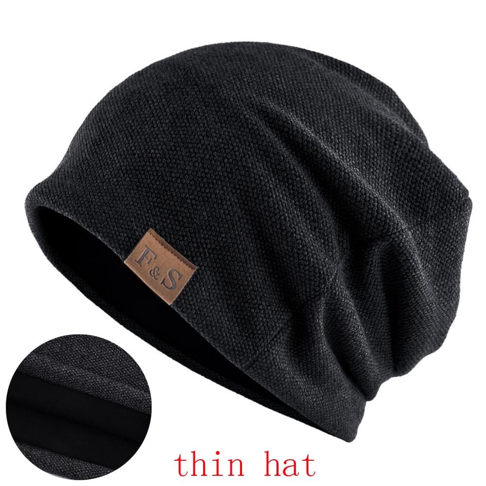 Fashion Beanie Hat For Men And Women Autumn Winter Solid Color Skullies Beanies Spring Casual Turban Hats Add Velvet 57-60cm