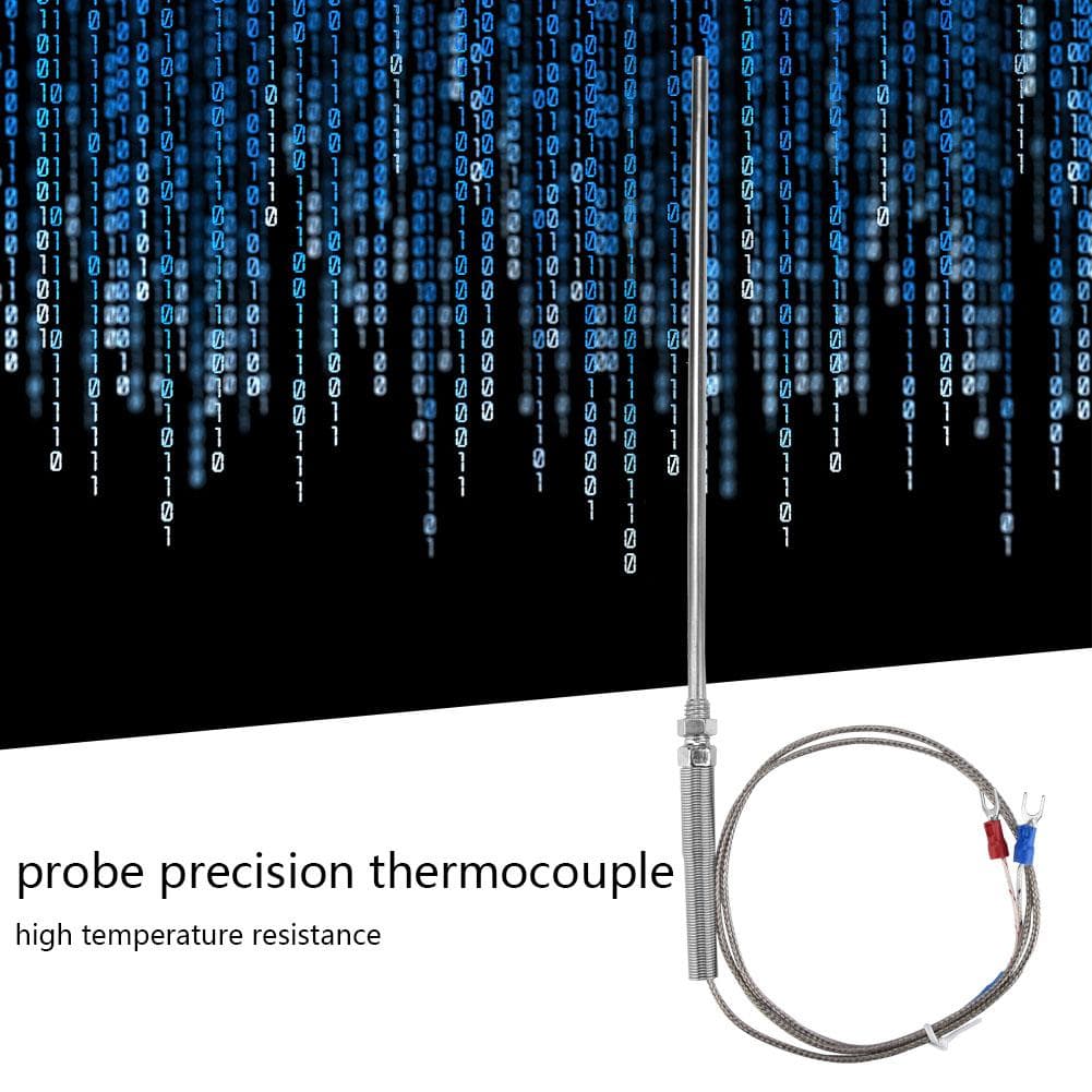 M8 Thread Type K Thermocouple 200mm Probe Temperature Sensor Wire 0400 celsius (1 m)