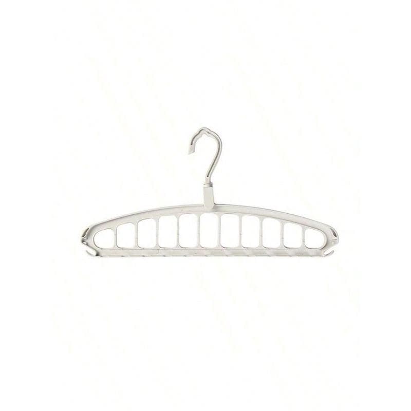 11-Slot Foldable Clothes Hanger Rack, Multi-Functional Non-Slip Plastic Portable Hanging Wardrobe Storage System White multicolour