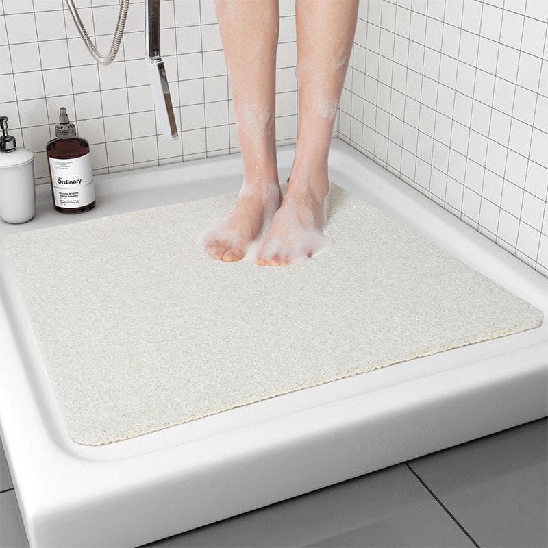 Bathroom Anti-slip Mat Mildew Proof Waterproof Shower Mat Soft Massage Home Bath Drainage PVC Washable Quick Drying Floor Rug 50x80cm 19x31in white