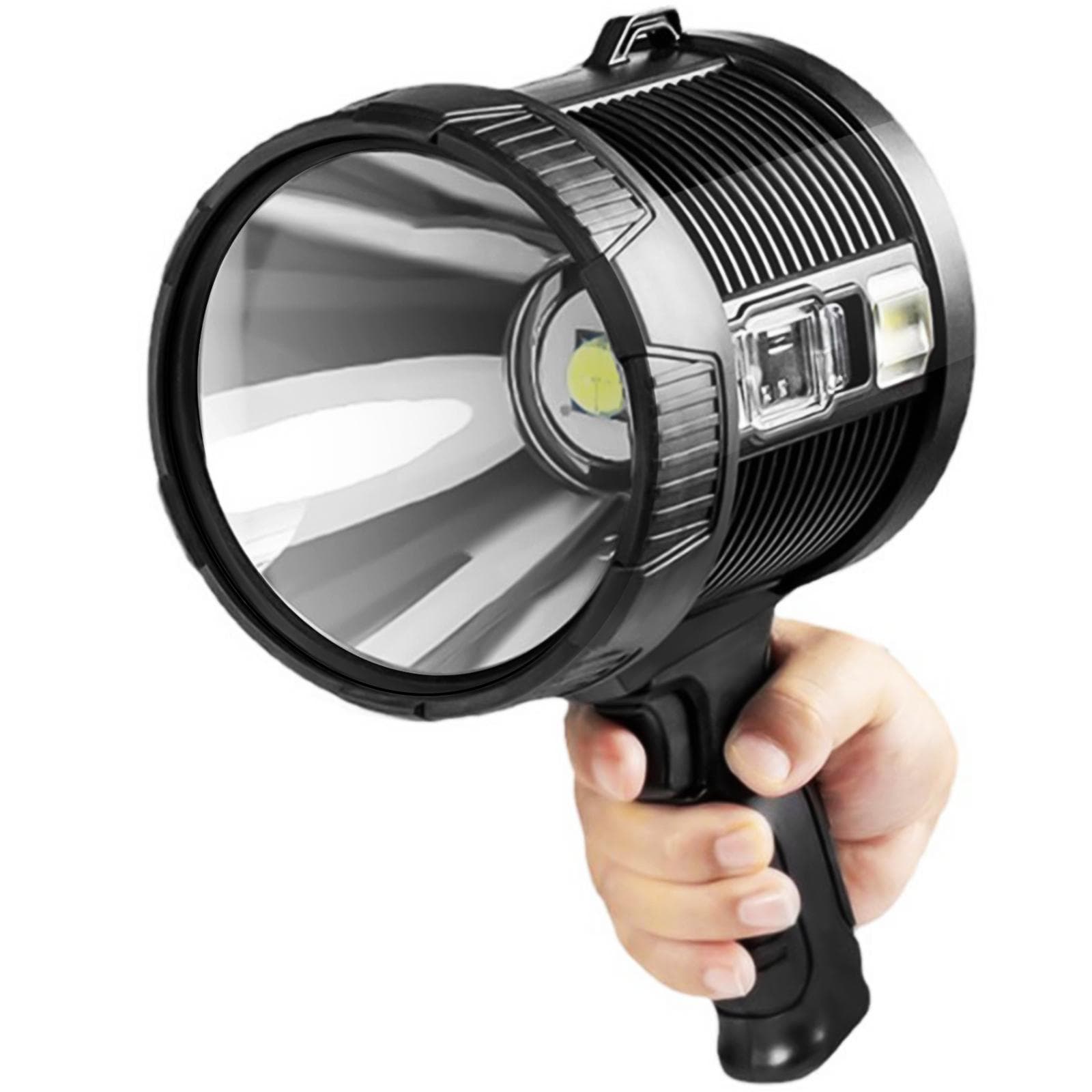 Outdoor Camping Lamp Portable Flash Light Night Fishing Emergency Flashlight Portable Searchlight black