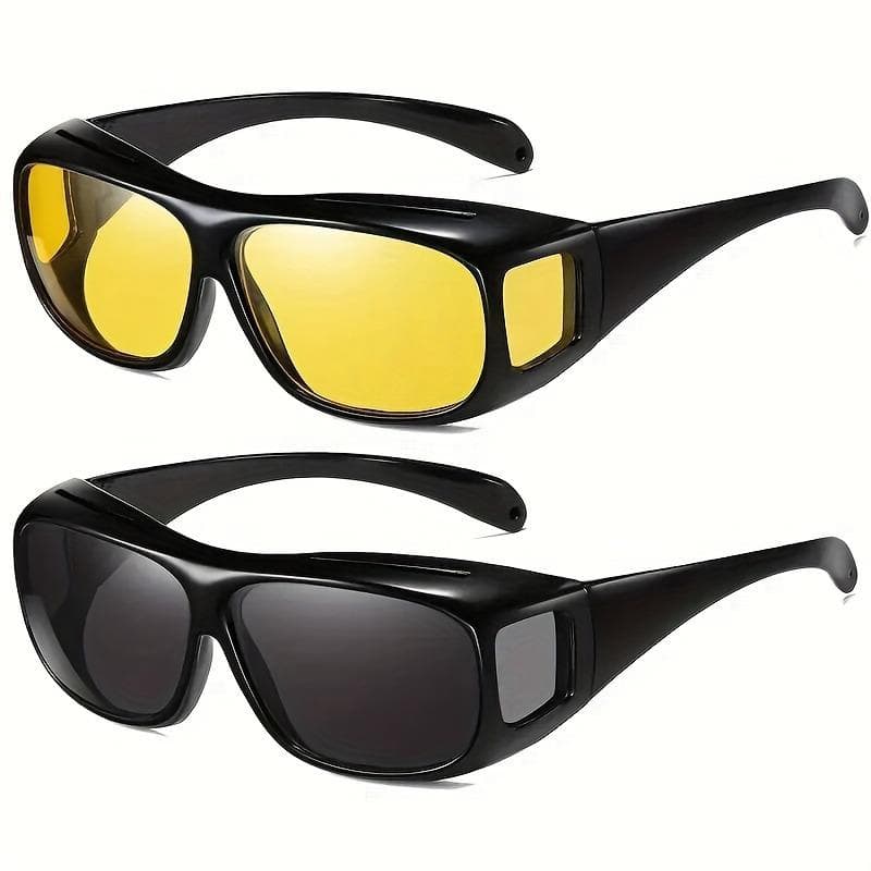 1/2pcs Unisex Driving Glasses Yellow Lens Soft Light Protection UV400 Anti Glare for Men Women