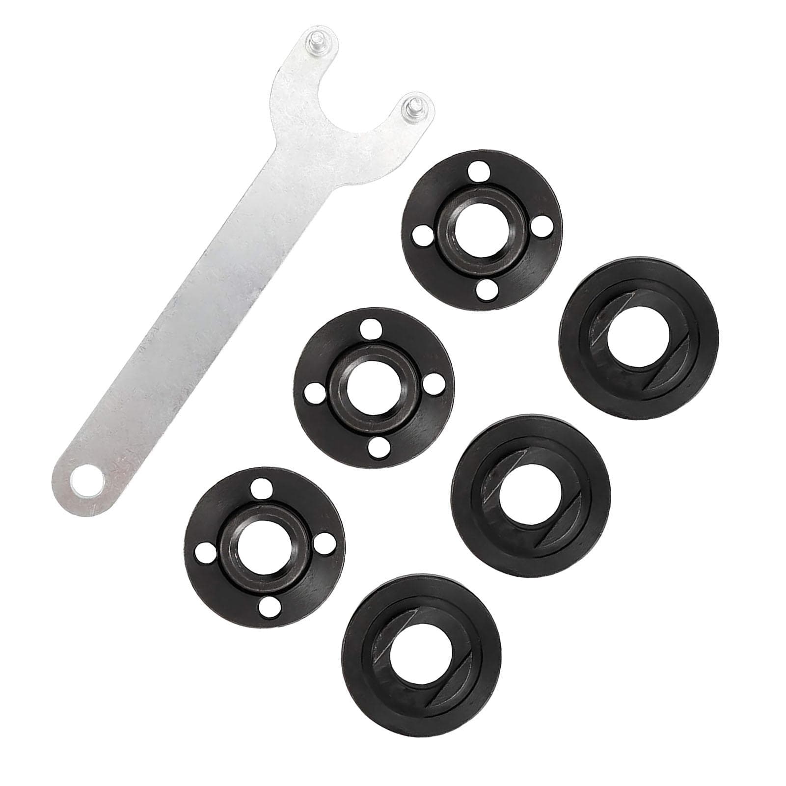7Pcs Grinder Flange Angle Wrench Lock Nut 4.5 5 58?11in Metal Spanner Power Tool Replacement Part