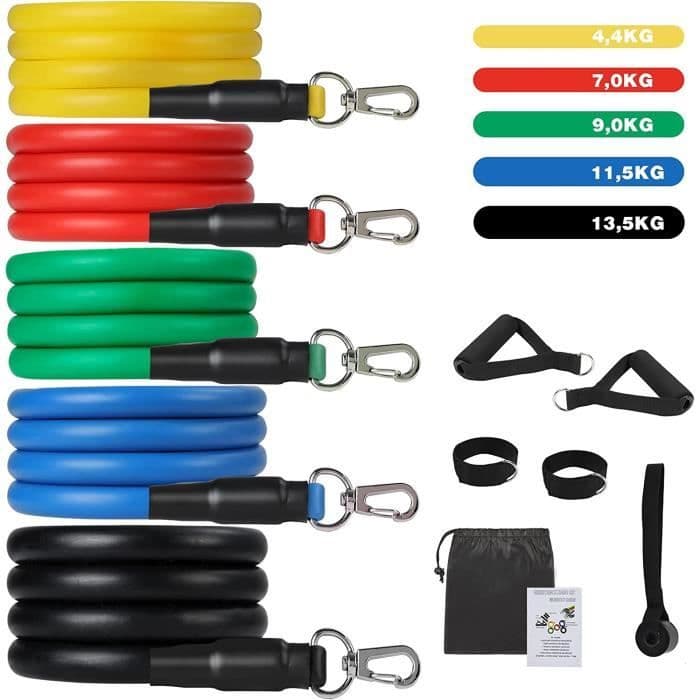 Bandes de résistance - ELASTIBAND - Set Fitness - Accessoires inclus - Mixte - Débutant