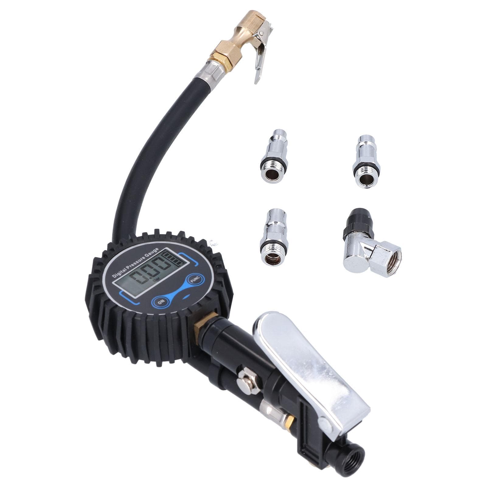 200PSI 14BAR Tire Inflator Meter LCD Display Inflation Pressure Gauge with LED Light for Car Van