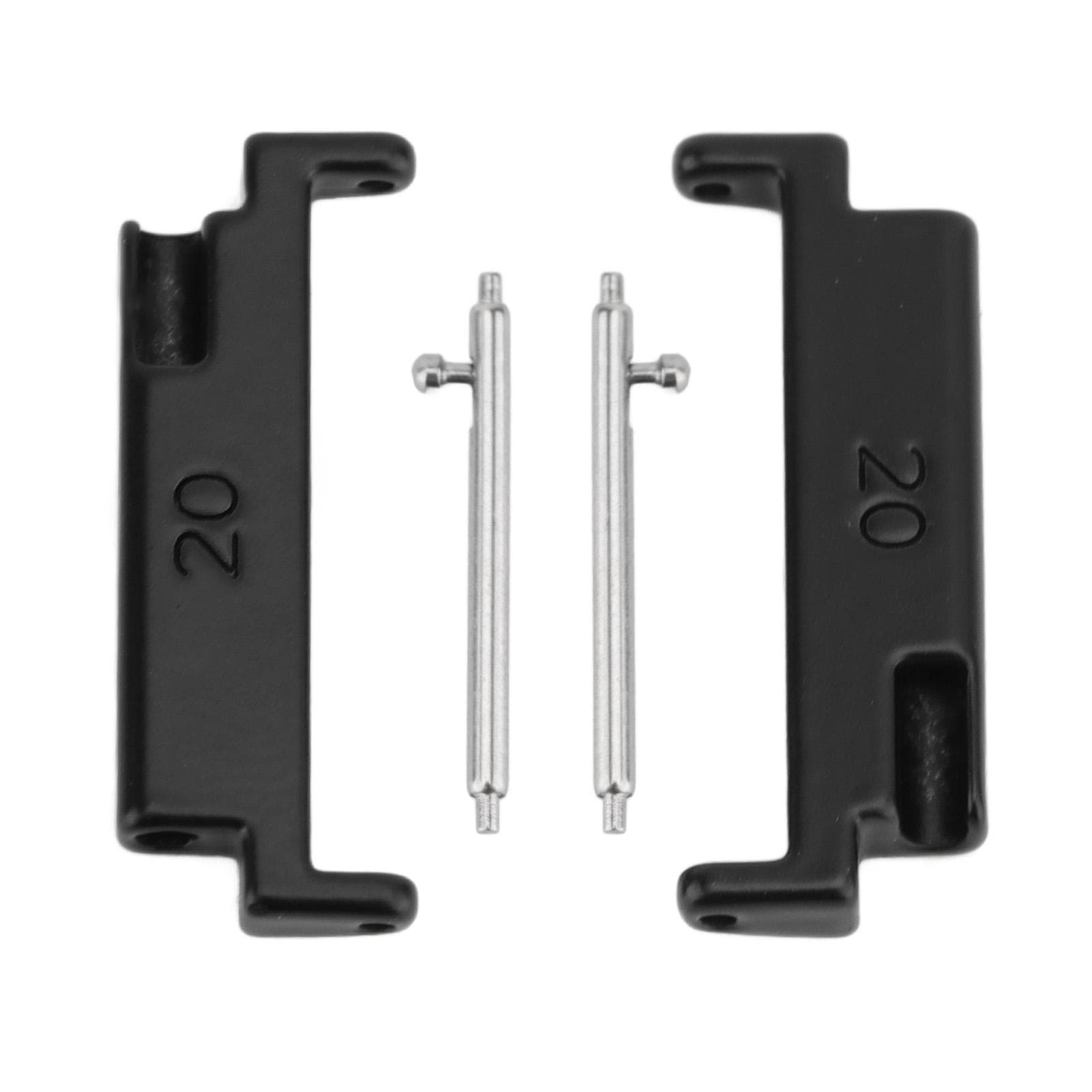 1 Pair Metal Watch Band Adapter 20 To 22mm Watch Strap Connection Adapter with Spring Bars Rose black