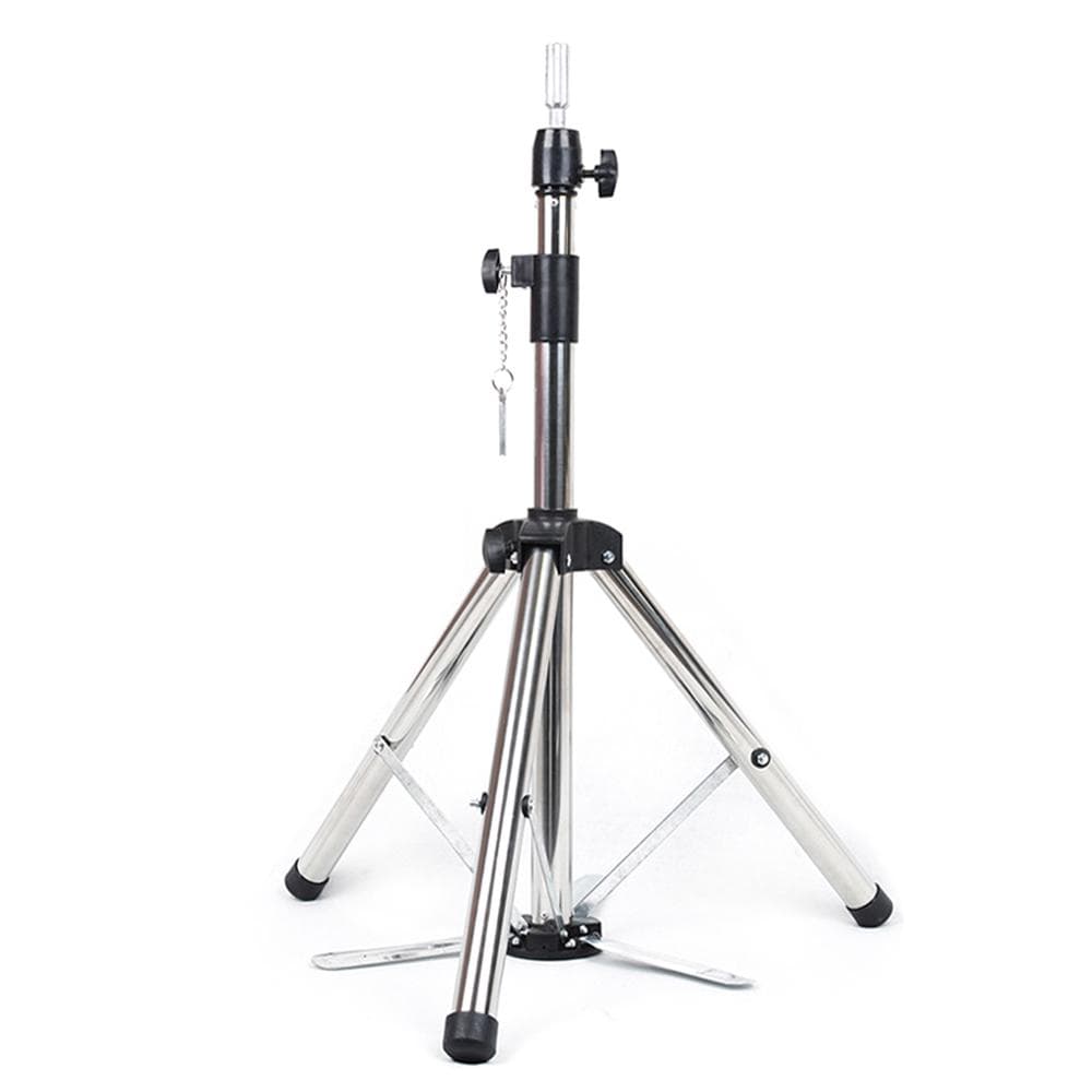 Wig Stand Tripod Adjustable Height Mannequin Heads Stand Hairdressing Training Heads Holder Bracket silver