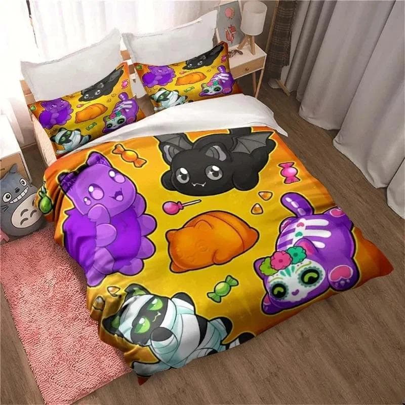 APHMAU Bedding Set Duvet Cover Set Single Double King Size Kawaii Cartoon Aphmau Adult boys Bedroom Duvet Cover and Pillow Case 70x133cm 2pcs