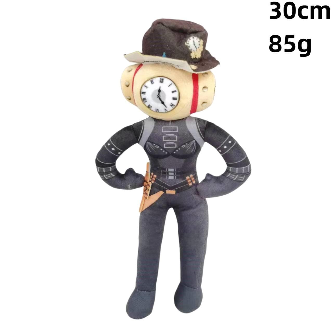 New Clock Man Cross Border Toilet Man Toy Skibidi Toilet Plush Toy Doll light grey