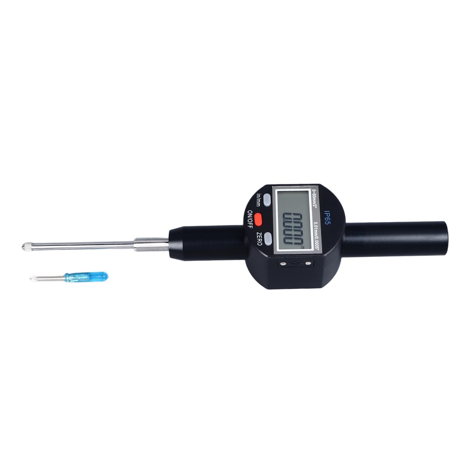 Digital Dial Indicator 0.01mm 0.0005in Resolution 0 To 50mm 2in Range IP65 Waterproof Electronic