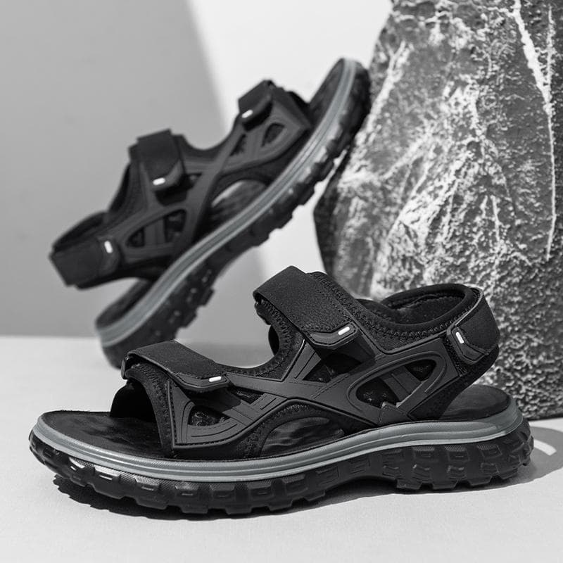 Summer Men Sandals Genuine Leather Mens Casual Shoes Outdoor Men Leather Sandals for Men Beach Shoes Roman mens Shoes 44