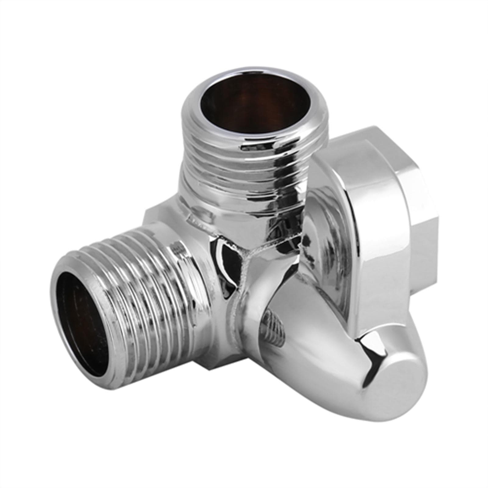 3?Way Brass Chrome Diverter G1/2 T Shape Adapter Valve for Shower Arm Mounted