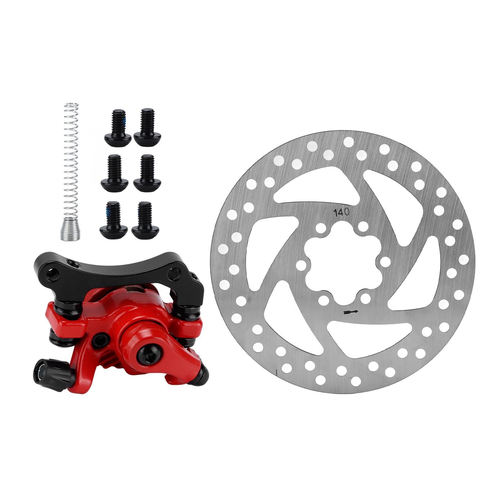 140mm Brake Disc Caliper Kit 6?Hole Aluminum Alloy Wear Resistance for Electric Scooter