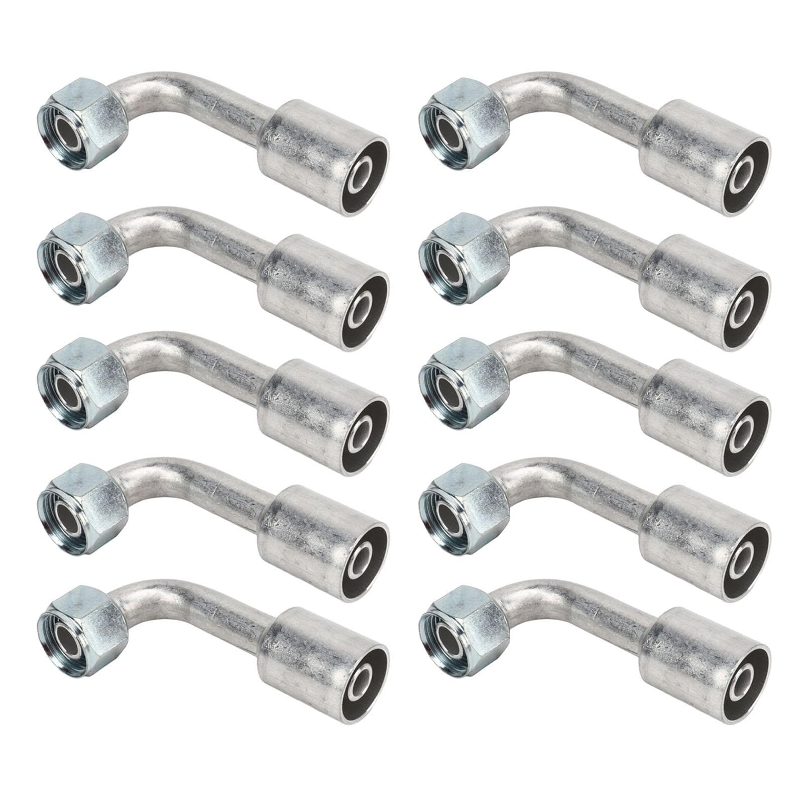 10PCs Car Air Conditioner Angled 90 degrees Connector Aluminum Joint Universal Fit for Cars