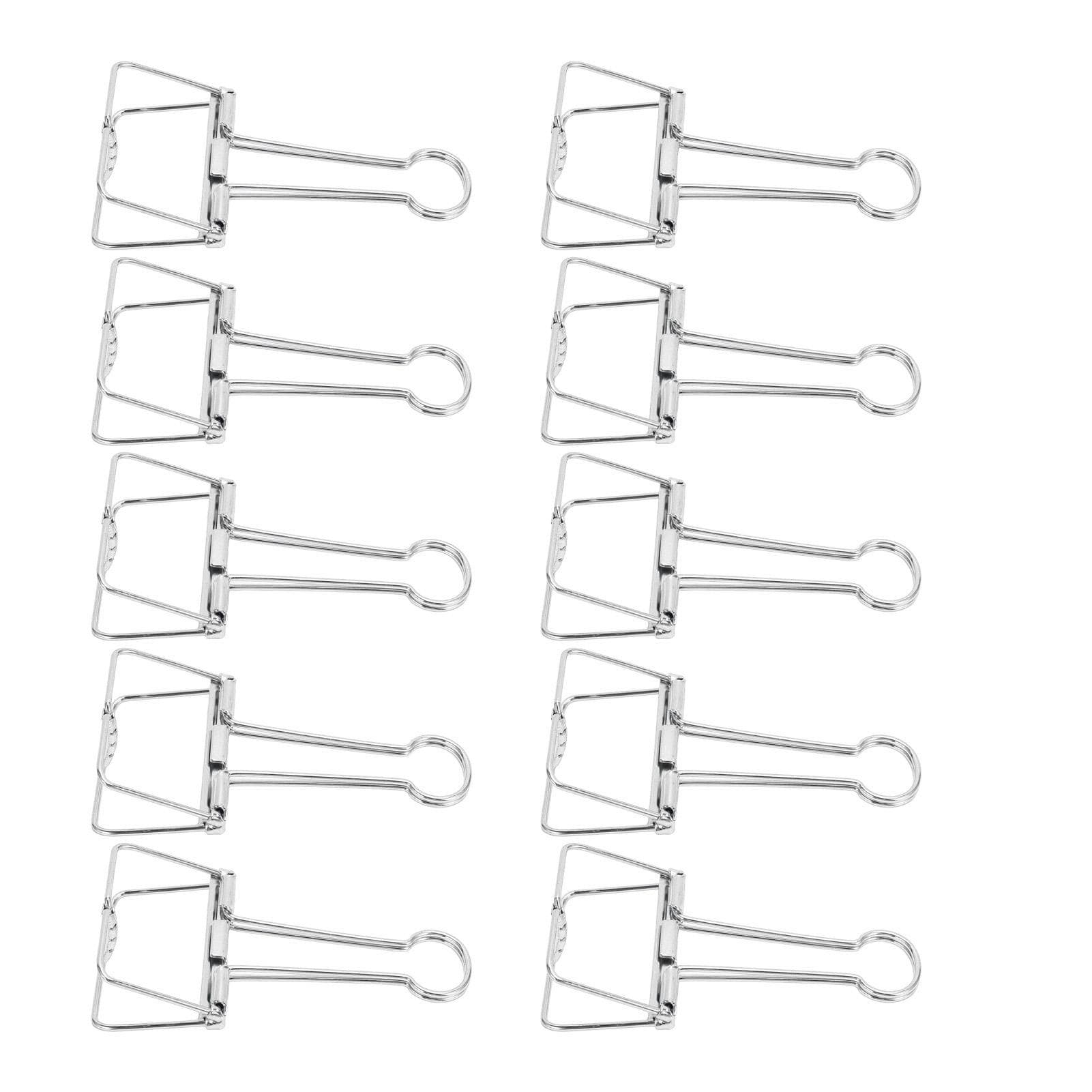 51mm 30pcs Binder Clips Strong Clamping Force Metal Hollow Tail Clips Mini Binder Clips Paper silver