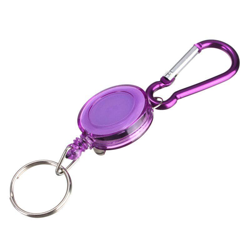 Retractable Pull Key Chain Keyring Holder Key Chain Bus ID Card Badge Holder School Office Home purple