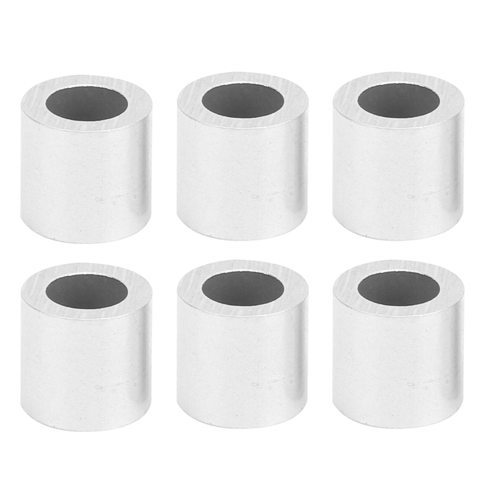 100Pcs Crimping Loop Sleeve Aluminum Round Hole M6 Steel Wire Rope Industrial Supplies