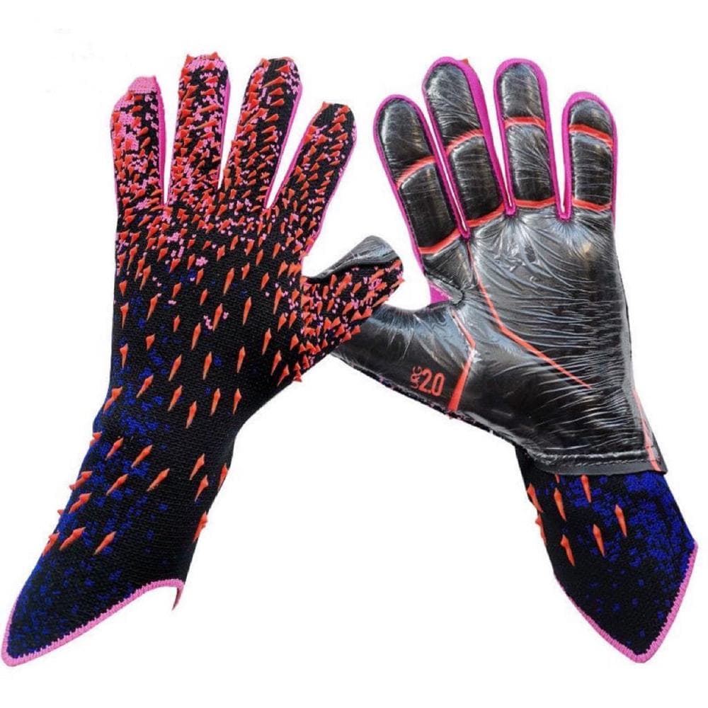 Soccer Goalkeeper Gloves Thickened Breathable Football Gloves Anti-Slip Latex Training Gloves for Size 8 red