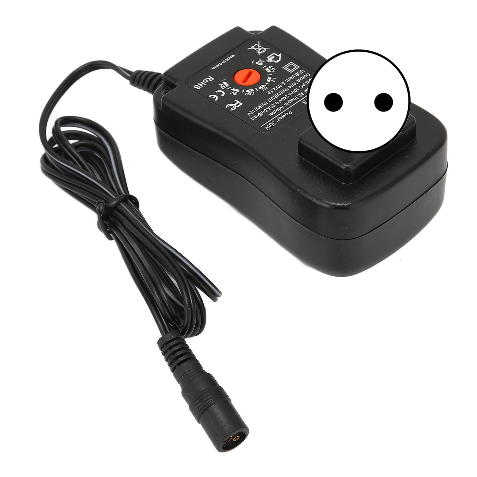 Multifunctional 30W Universal Power Adapter with USB Port Adjustable Voltage Power Adapter EU Plug