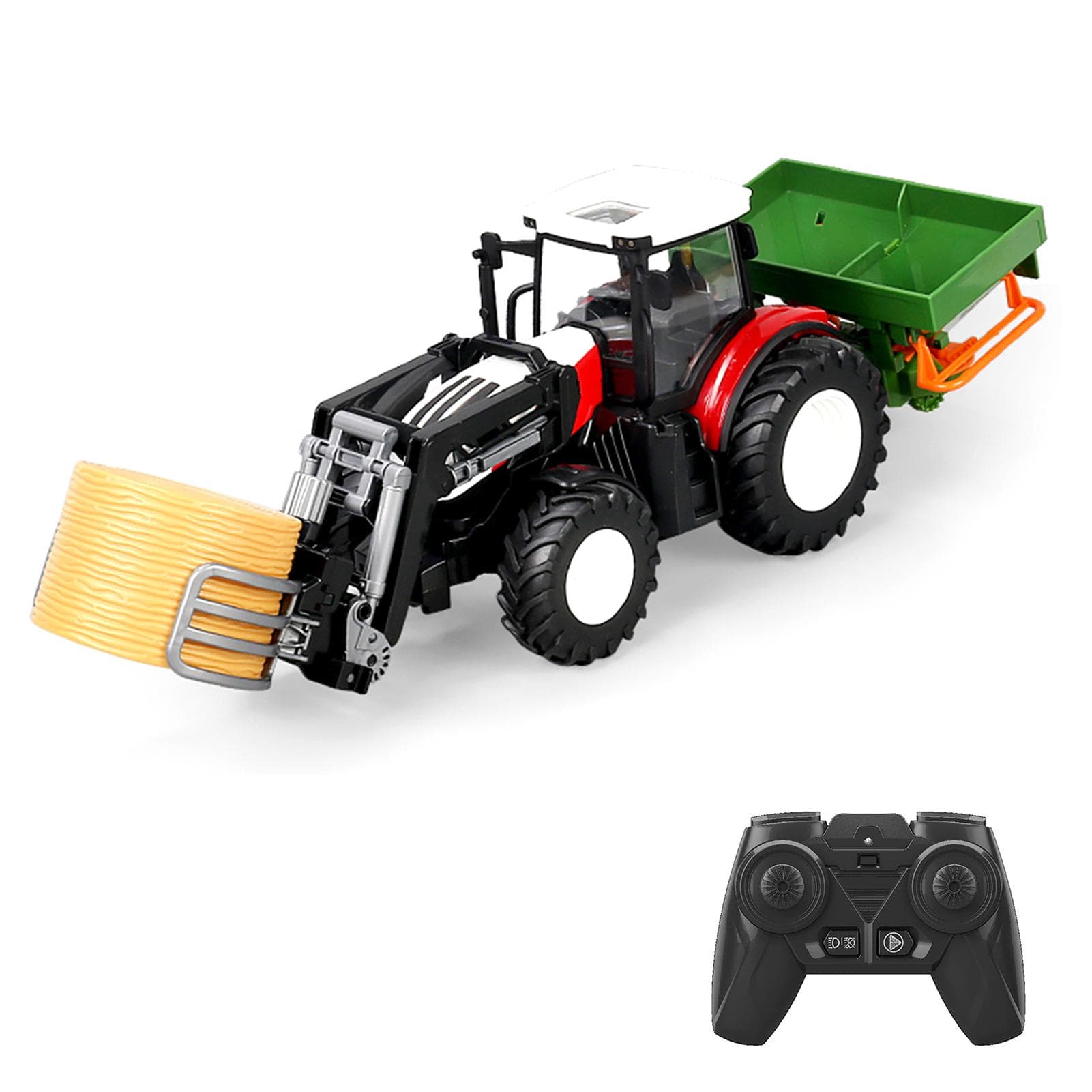 Remote Control Simulated Farmer's Car Multifunctional Remote Control Car With Gripper, Fertilizer red
